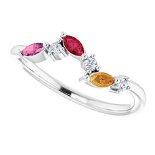 Sterling Silver 1-6 Stones With .05 CTW Diamond Family Ring