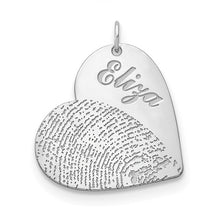 Gold Plated Sterling Silver Name and Fingerprint Charm