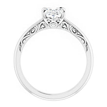 14K Rose Gold 8x6 mm Oval Art Engagement Ring