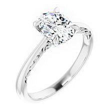 14K Rose Gold 8x6 mm Oval Art Engagement Ring