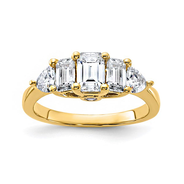 14k Yellow Gold 1 5/8ct. G H I True Light Moissanite Ring