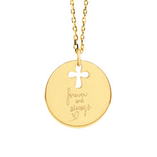 Mom 14K Gold Cross Engravable Necklace