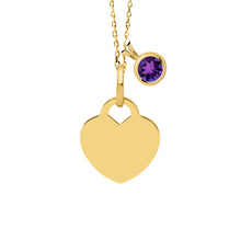 14K Heart Engravable Couples Necklace