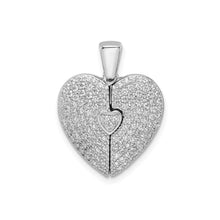 Sterling Silver Zirconia Opening Heart Pendant