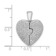 Sterling Silver Zirconia Opening Heart Pendant