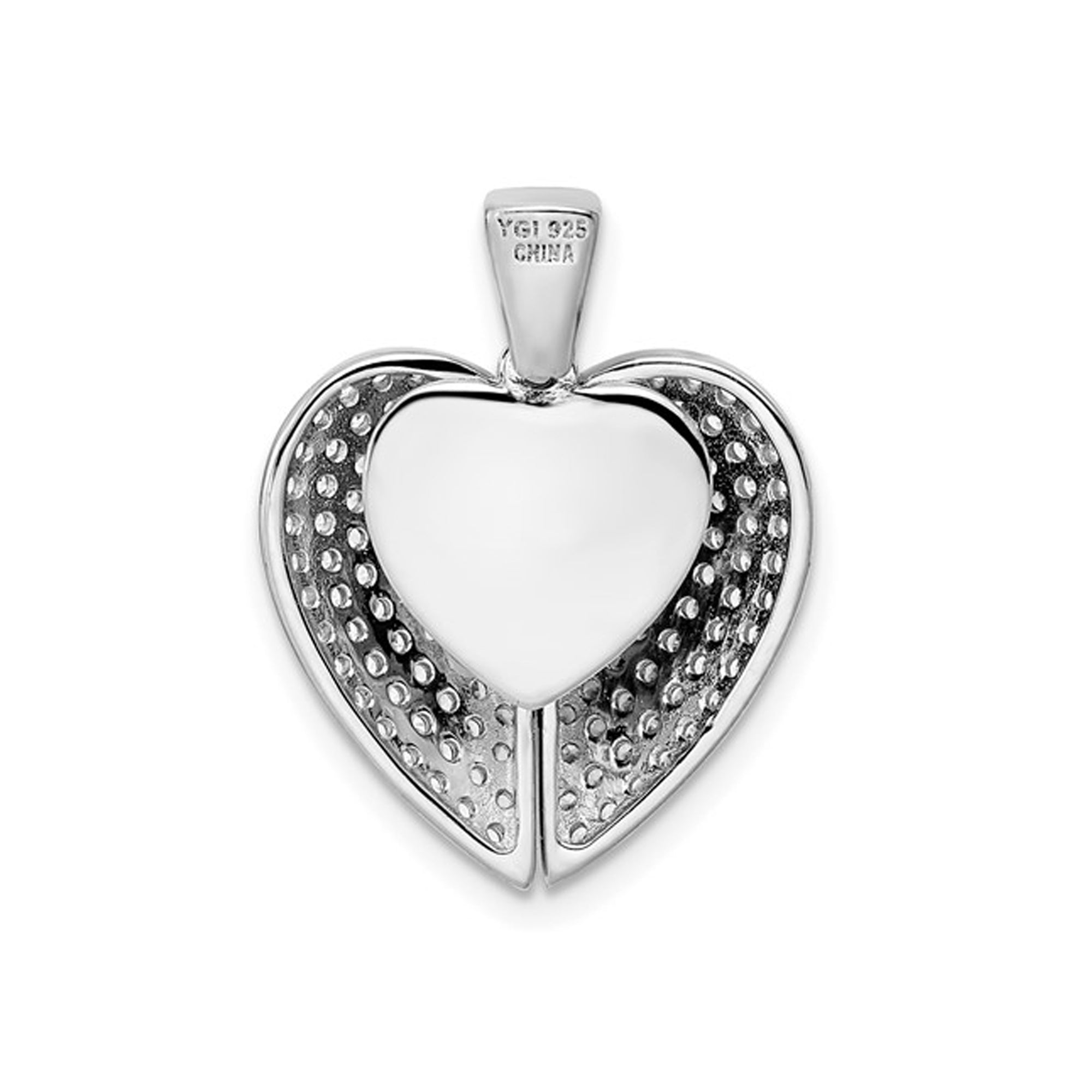 Sterling Silver Zirconia Opening Heart Pendant