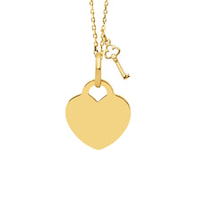 14K Heart Engravable Necklace