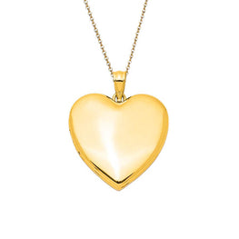 14k Gold Plated Signature Heart Locket Necklace - 24mm