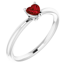 14K Yellow Gold Natural Mozambique Garnet Heart Ring