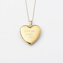 14k Gold Plated Signature Heart Locket Necklace - 24mm