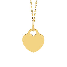 14K Heart Engravable Couples Set Necklace