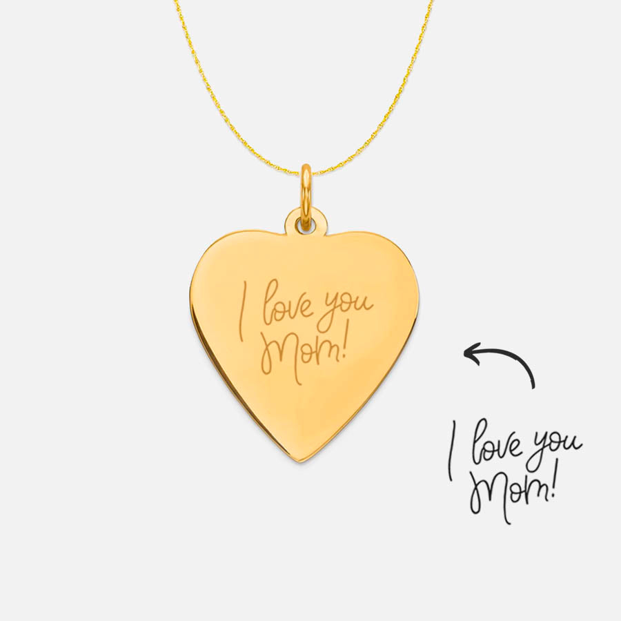 14k Yellow Gold Plated Sterling Silver Signature Heart Necklace