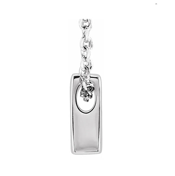 14K White Gold Initial Pendant 16-18" Necklace