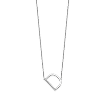 14K Yellow Gold Sideways Diamond Initial Necklace