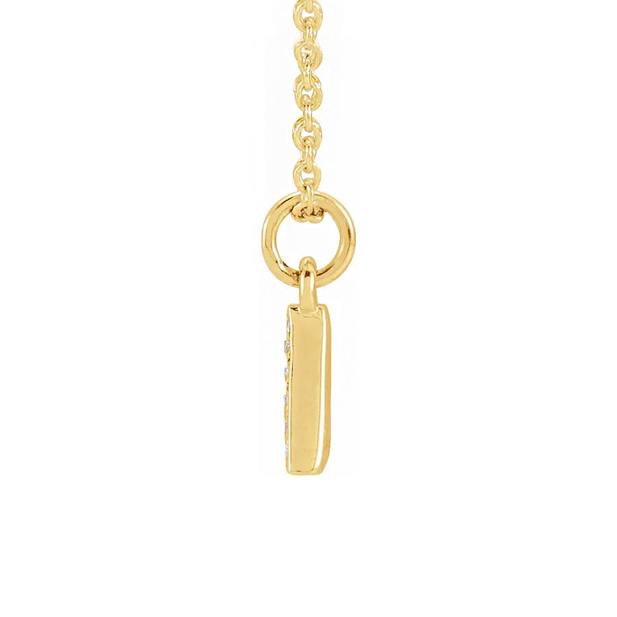 14K Yellow Gold & Diamonds Petite Initial Necklace