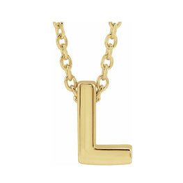 14K Yellow Initial Pendant 16-18" Necklace