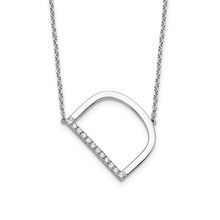 14K Yellow Gold Sideways Diamond Initial Necklace