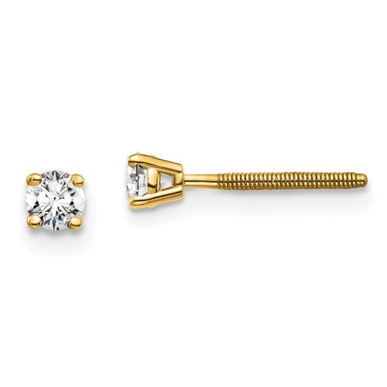 14K Yellow Gold 1/5ctw Lab Grown Diamond Stud Earrings