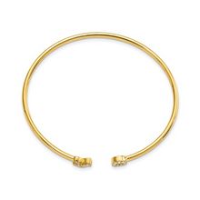 14k Yellow Gold Lab Grown Diamond XO Cuff Bangle