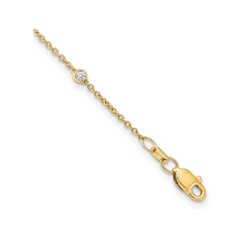 14K Yellow Gold Lab Grown Diamond Station 16 Inch Necklace