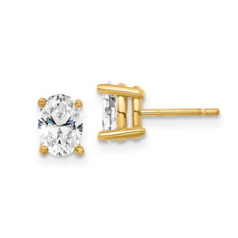 14K Lab Grown Diamond Oval Solitaire Earring