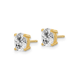 14K Lab Grown Diamond Oval Solitaire Earring