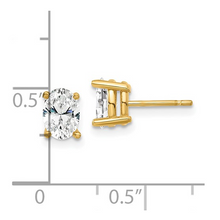 14K Lab Grown Diamond Oval Solitaire Earring