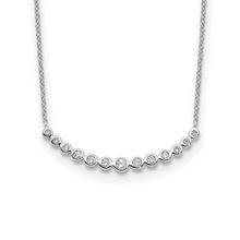 14k Yellow Gold Lab Grown Diamond Curved Bar Necklace