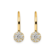14K Yellow Gold Lab Grown Diamond Leverback Drop Earrings