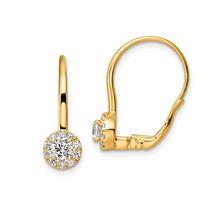 14K Yellow Gold Lab Grown Diamond Leverback Drop Earrings