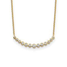 14K White Gold Lab Grown Diamond Curved Bar Necklace