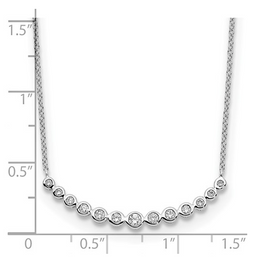 14K White Gold Lab Grown Diamond Curved Bar Necklace