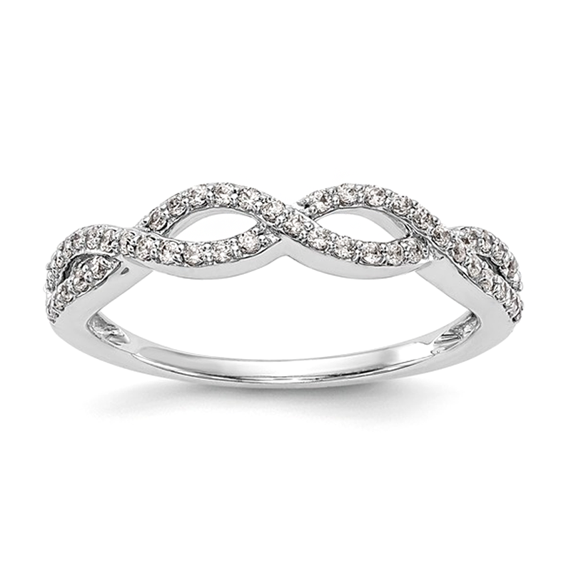 14K White Gold Lab-Grown Diamond Twisted Vine Ring