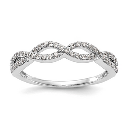 14K White Gold Lab-Grown Diamond Twisted Vine Ring