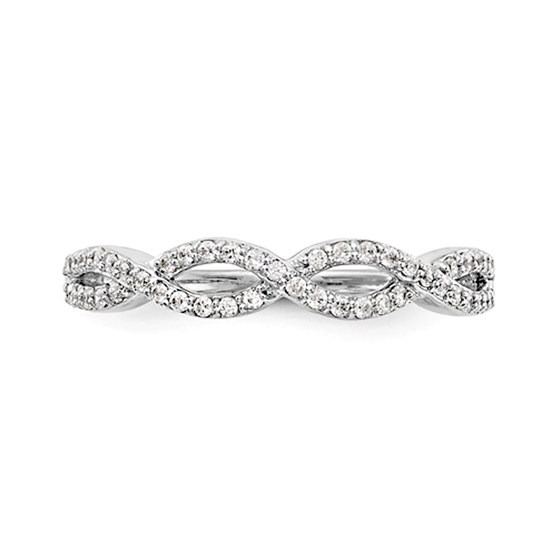 14K White Gold Lab-Grown Diamond Twisted Vine Ring