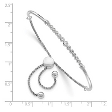 14K White Gold Lab Grown Diamond Adjustable Bracelet