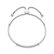 14K White Gold Lab Grown Diamond Adjustable Bracelet