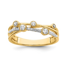 14K Yellow Gold Lab-Grown Diamond Criss Cross Ring
