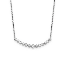 14k Yellow Gold Lab Grown Diamond Curved Bar Necklace