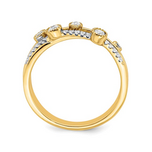 14K Yellow Gold Lab-Grown Diamond Criss Cross Ring