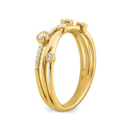 14K Yellow Gold Lab-Grown Diamond Criss Cross Ring