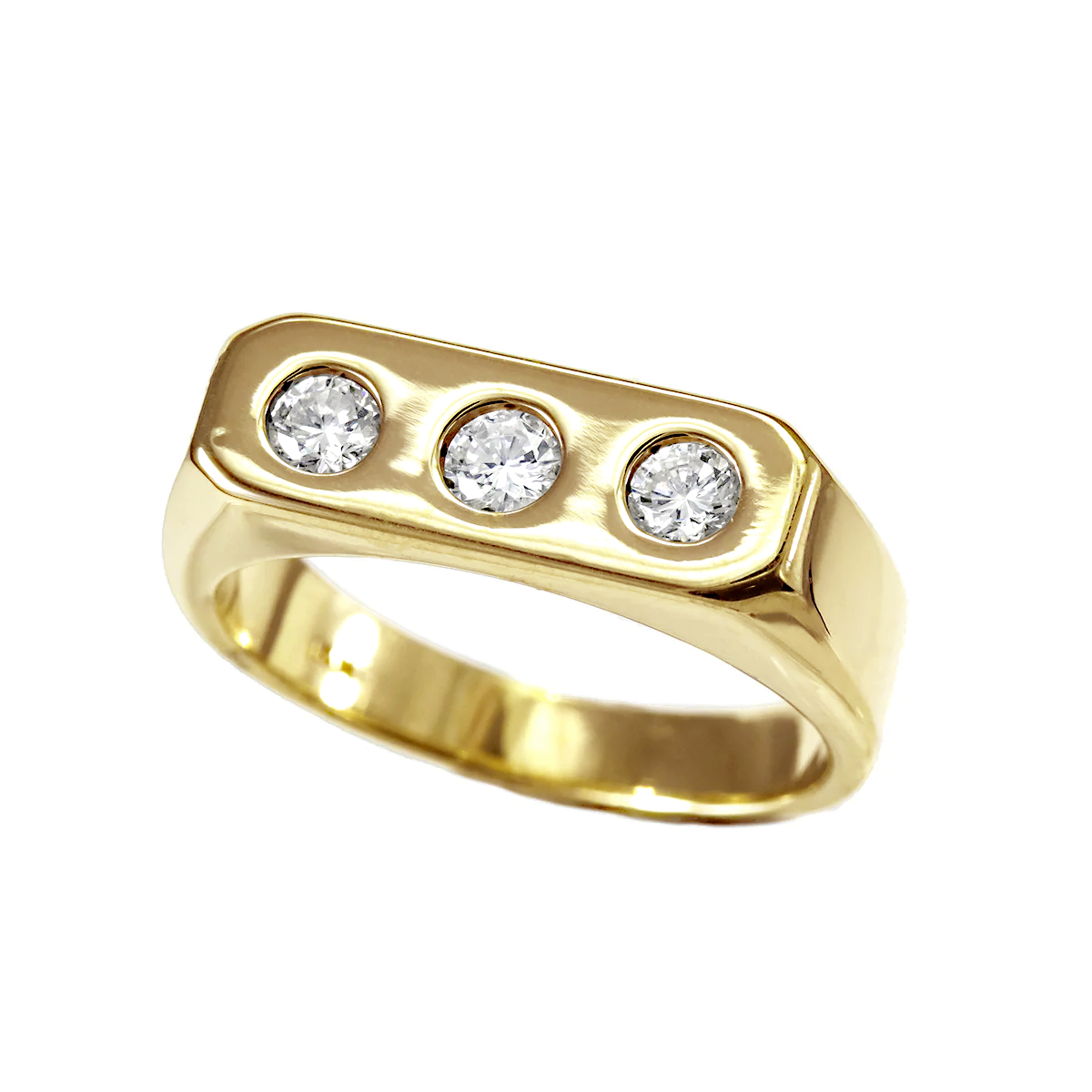 14k Yellow Gold Men's Diamond Ring