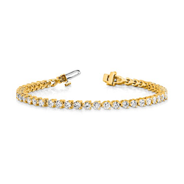 14k Yellow Gold Moissanite Tennis Bracelet