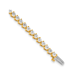 14k Yellow Gold Moissanite Tennis Bracelet