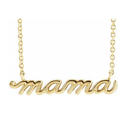 14K Yellow Petite Mama Script 18" Necklace