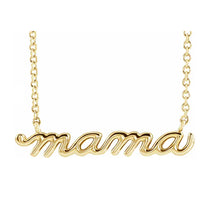 14K Yellow Petite Mama Script 18
