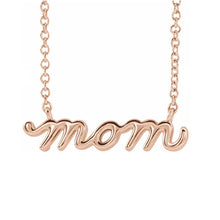 14K Yellow Gold Petite Mom Script 18