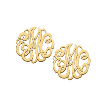Sterling Silver 3-Letter Monogram Earrings