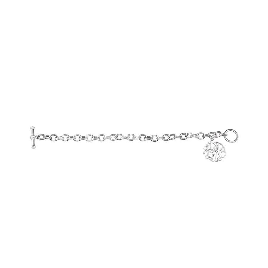 Sterling Silver Monogram Bracelet - Script