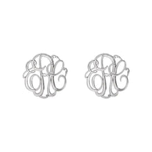 Sterling Silver 3-Letter Monogram Earrings